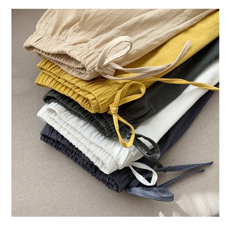 Pantalones cortos casuales de lino para mujer