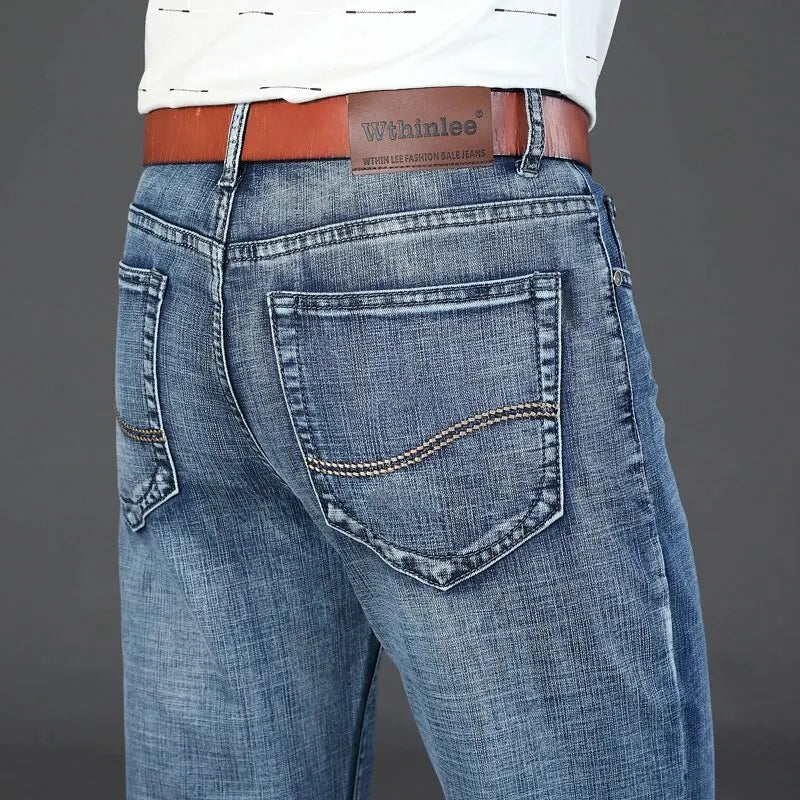 Vaqueros rectos y elásticos casuales de moda para hombre de negocios de WthinLee