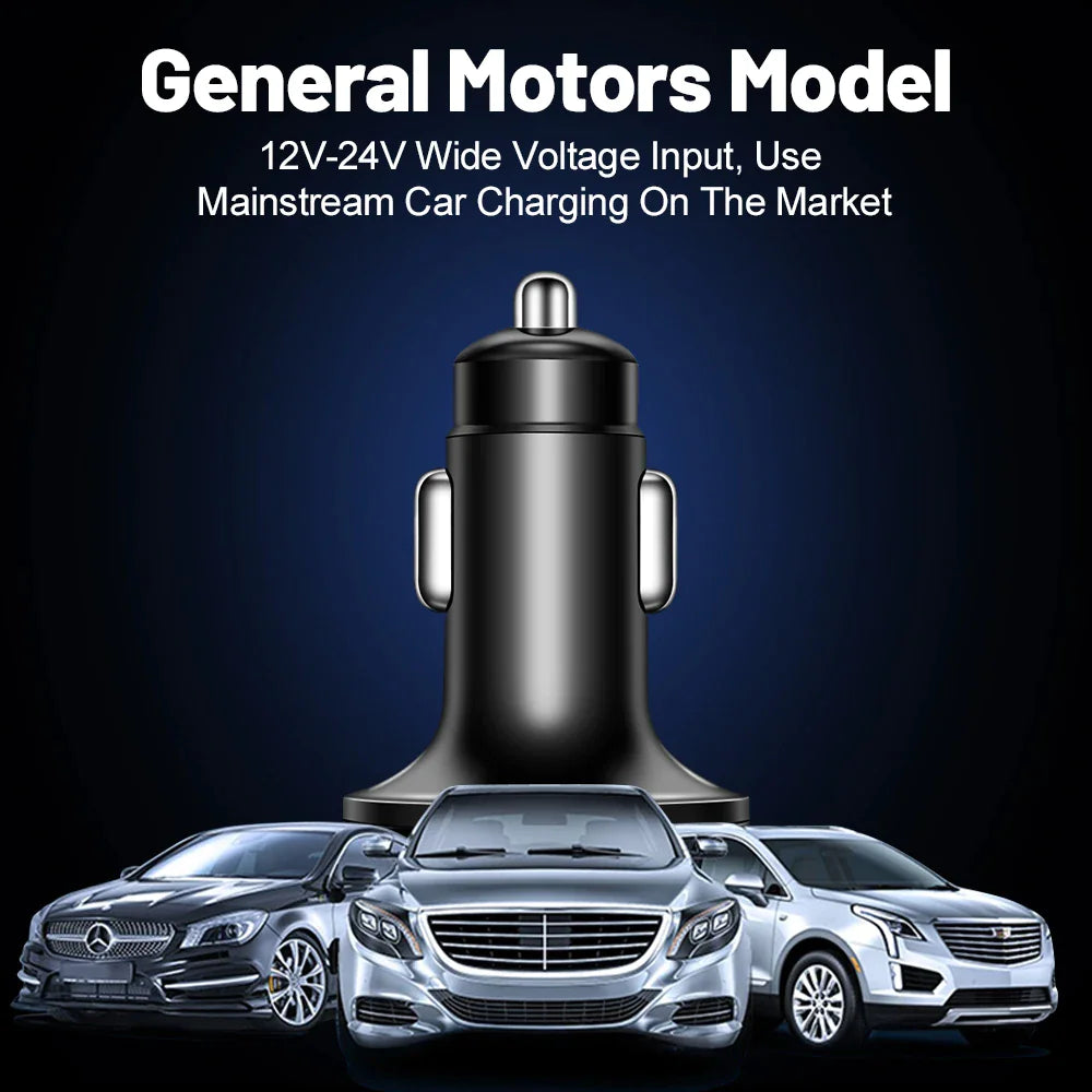 Adaptador de cargador de coche superrápido con 5 puertos USB para iPhone, Samsung y Android.