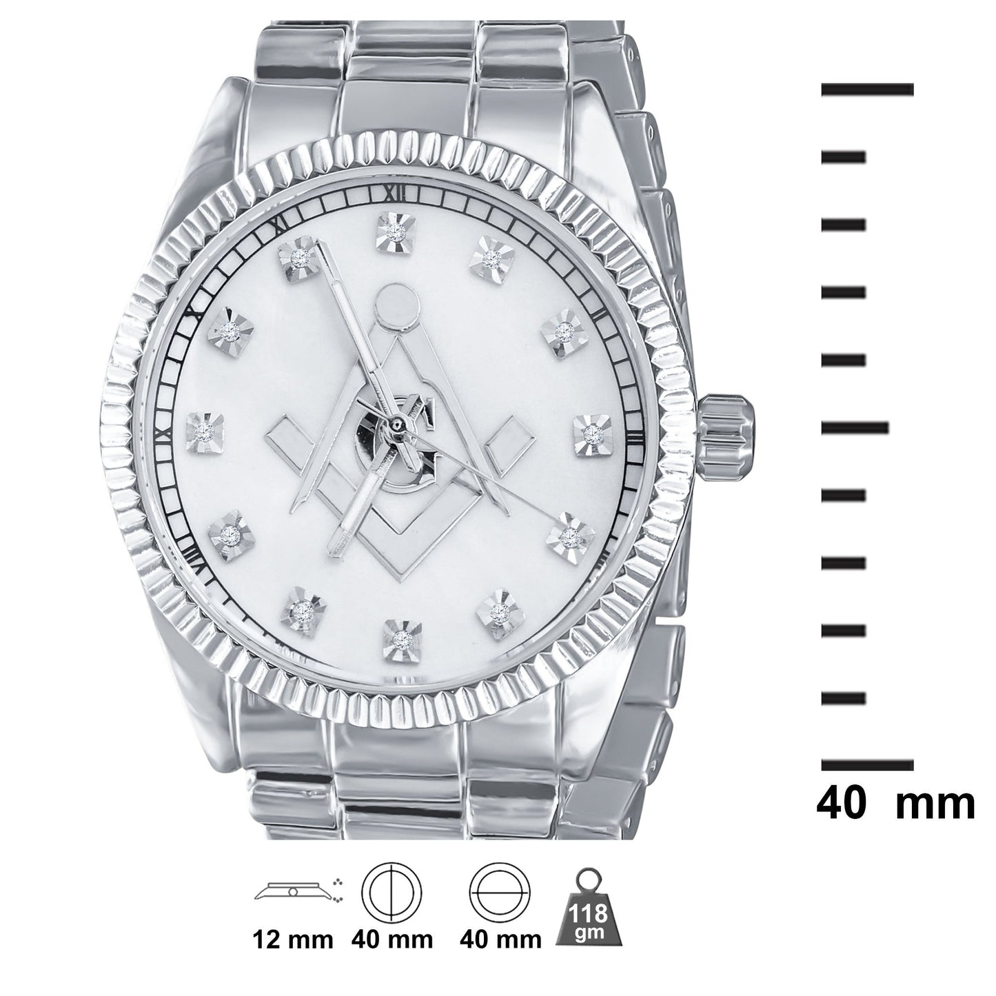 Reloj con correa de metal brillante