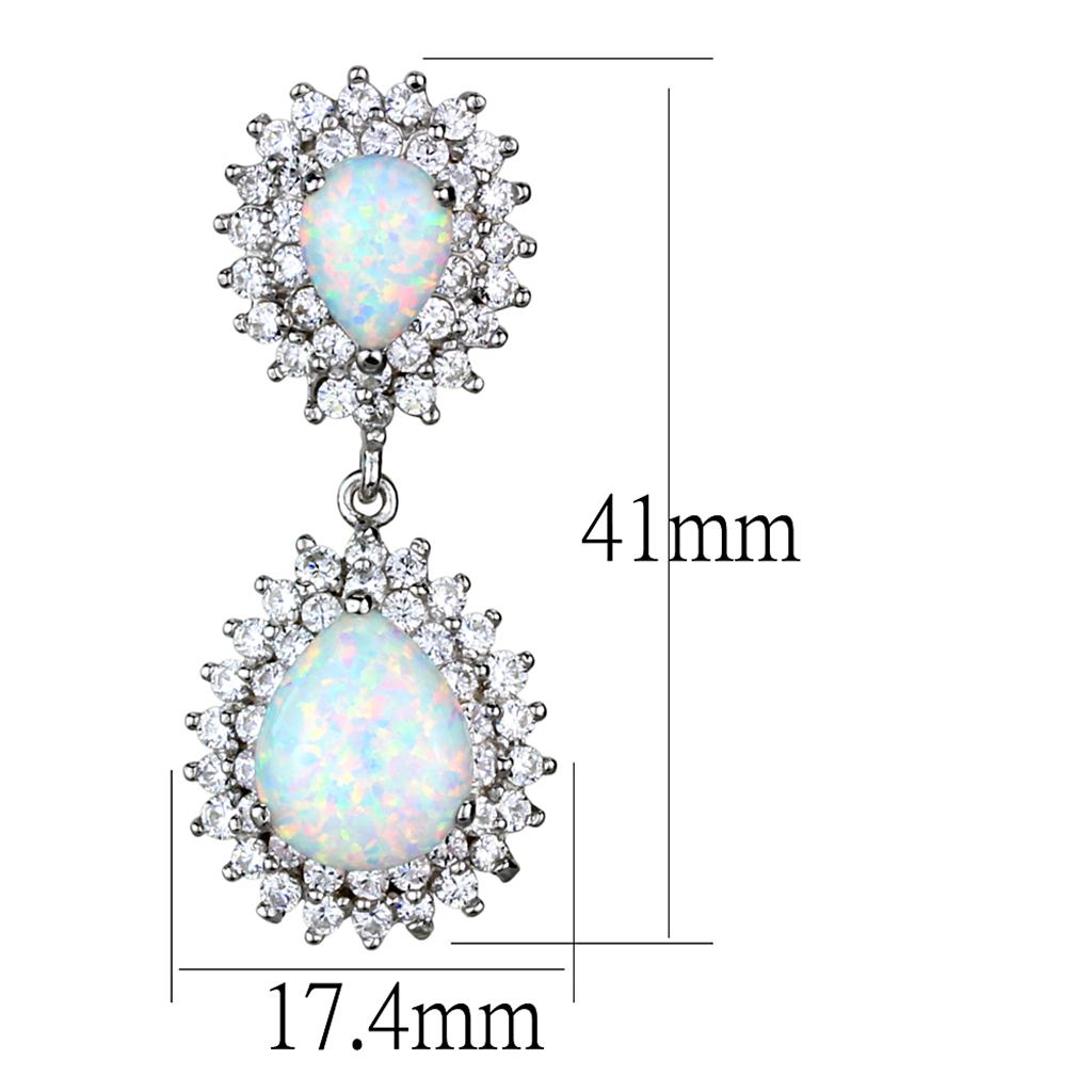 Pendientes de plata de ley 925 rodiada con ópalo semiprecioso de Turquoise Tiger