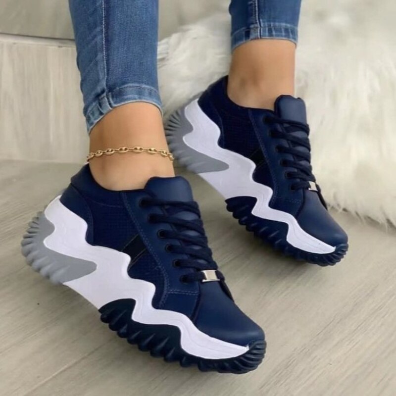 Zapatillas de plataforma informales vulcanizadas y transpirables para mujer 