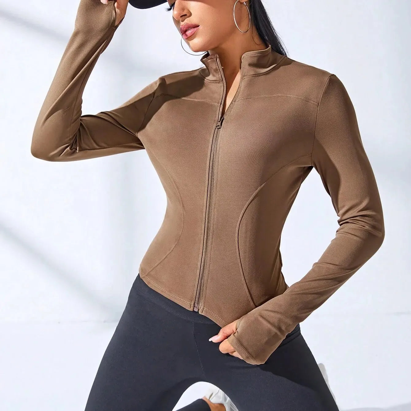 Chaqueta deportiva corta de yoga para mujer 