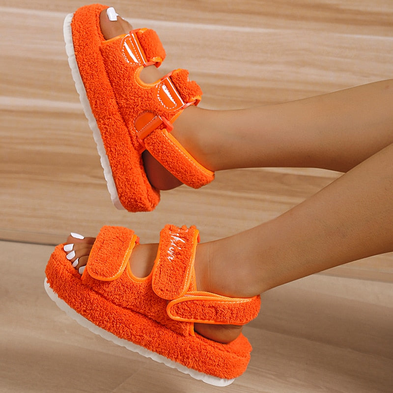 Sandalias casuales de suela gruesa para mujer de Coffee Jasper 