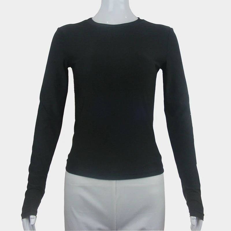 Camiseta de manga larga ajustada para mujer 