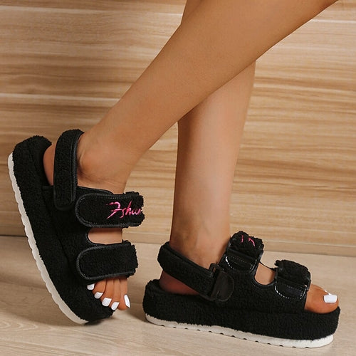 Sandalias casuales de suela gruesa para mujer de Coffee Jasper 
