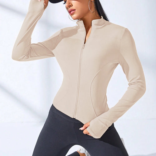 Chaqueta deportiva corta de yoga para mujer 