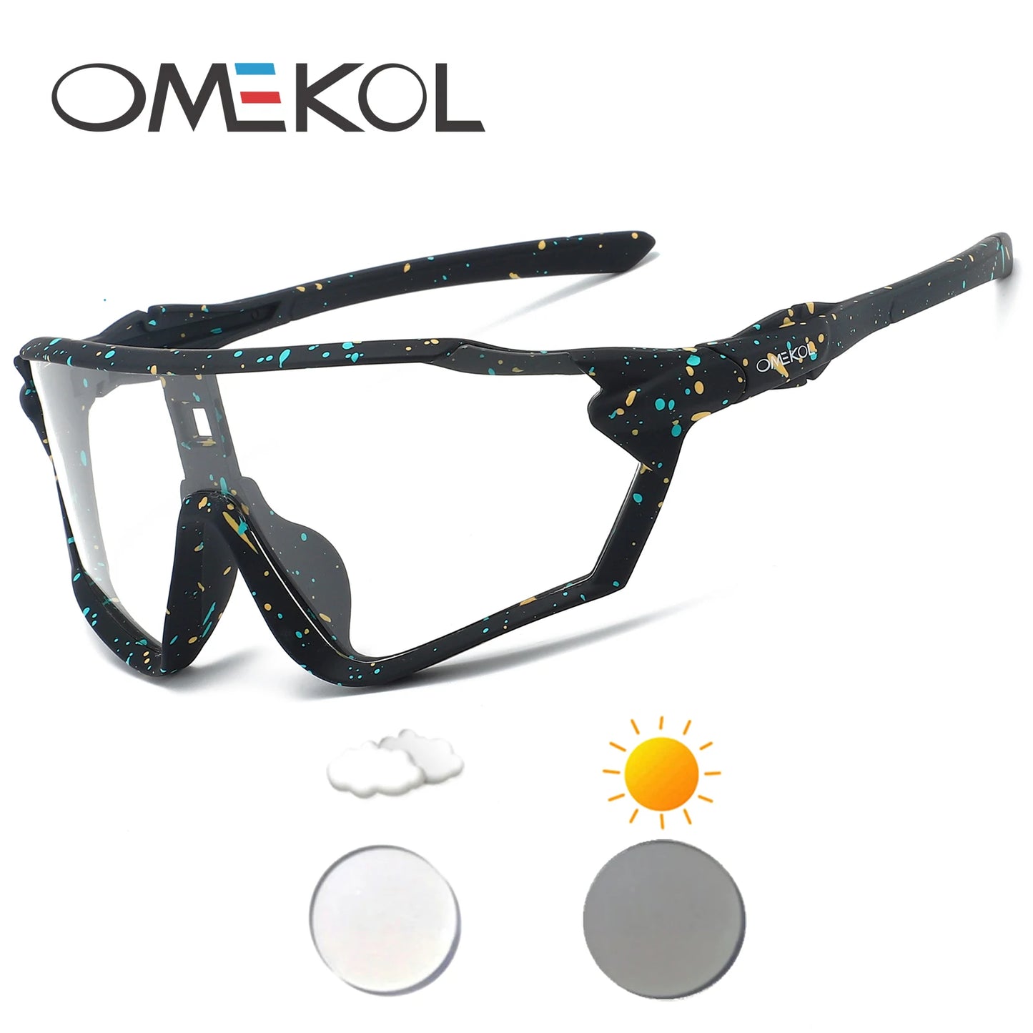 Gafas de sol fotocromáticas para ciclismo OMEKOL con protección UV para hombres y mujeres