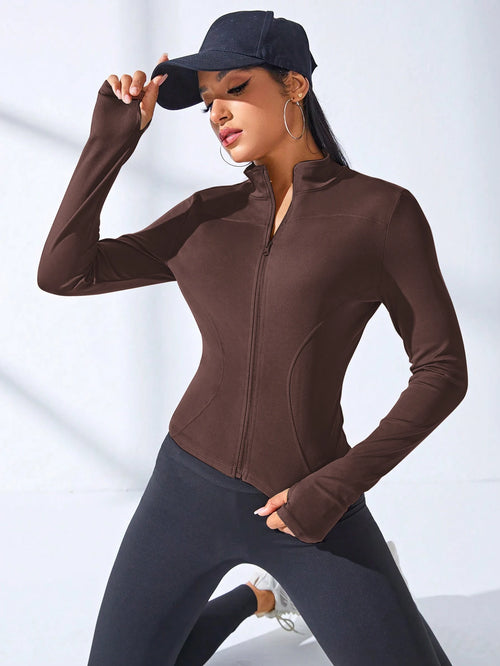 Chaqueta deportiva corta de yoga para mujer 