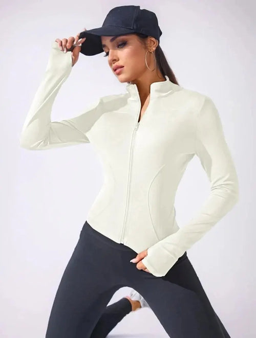 Chaqueta deportiva corta de yoga para mujer 