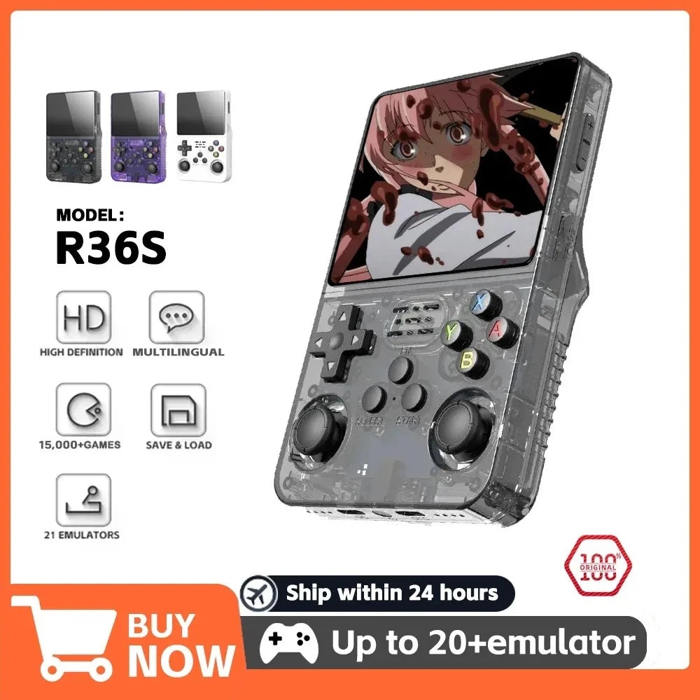 R36S Retro Handheld Video Game Console Linux System 3.5-inch IPS