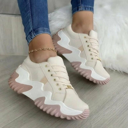 Zapatillas de plataforma informales vulcanizadas y transpirables para mujer 