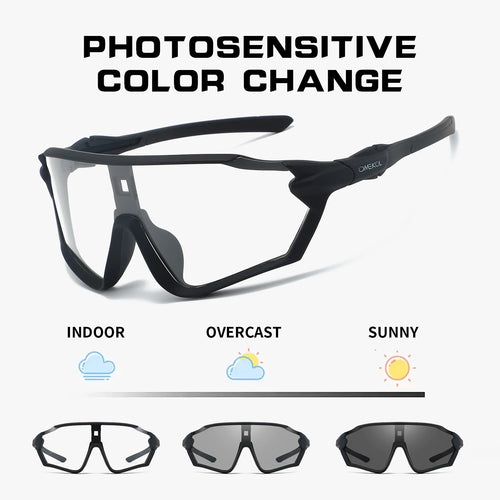 Gafas de sol fotocromáticas para ciclismo OMEKOL con protección UV para hombres y mujeres