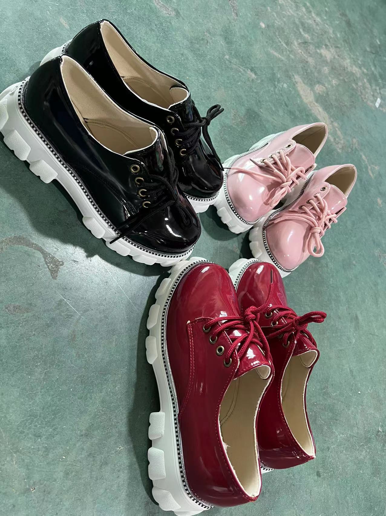 Zapatos Oxford de plataforma plana con tacón grueso para mujer 