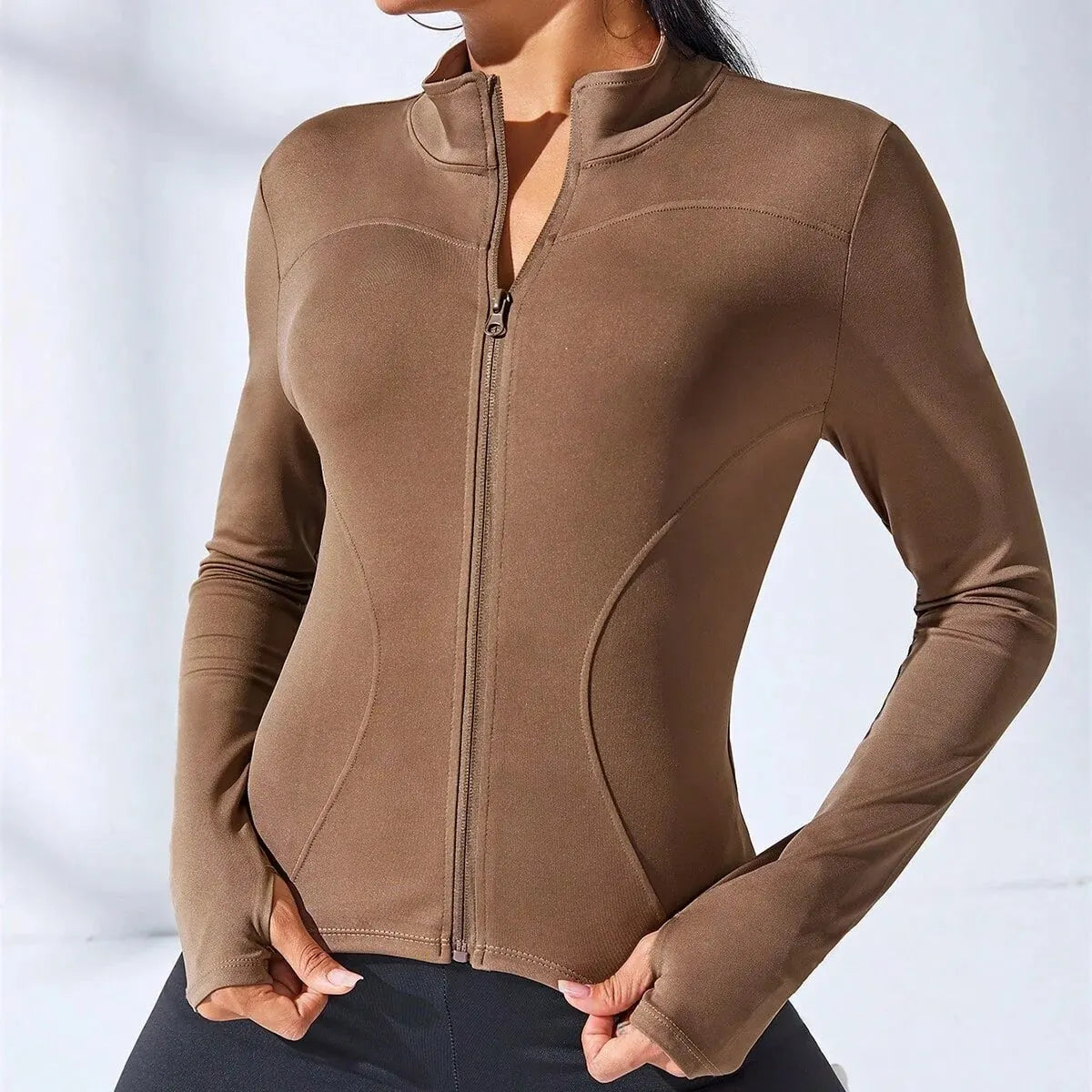 Chaqueta deportiva corta de yoga para mujer 