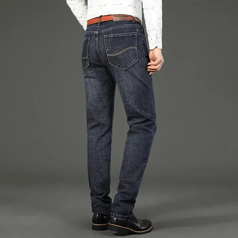Vaqueros rectos y elásticos casuales de moda para hombre de negocios de WthinLee 