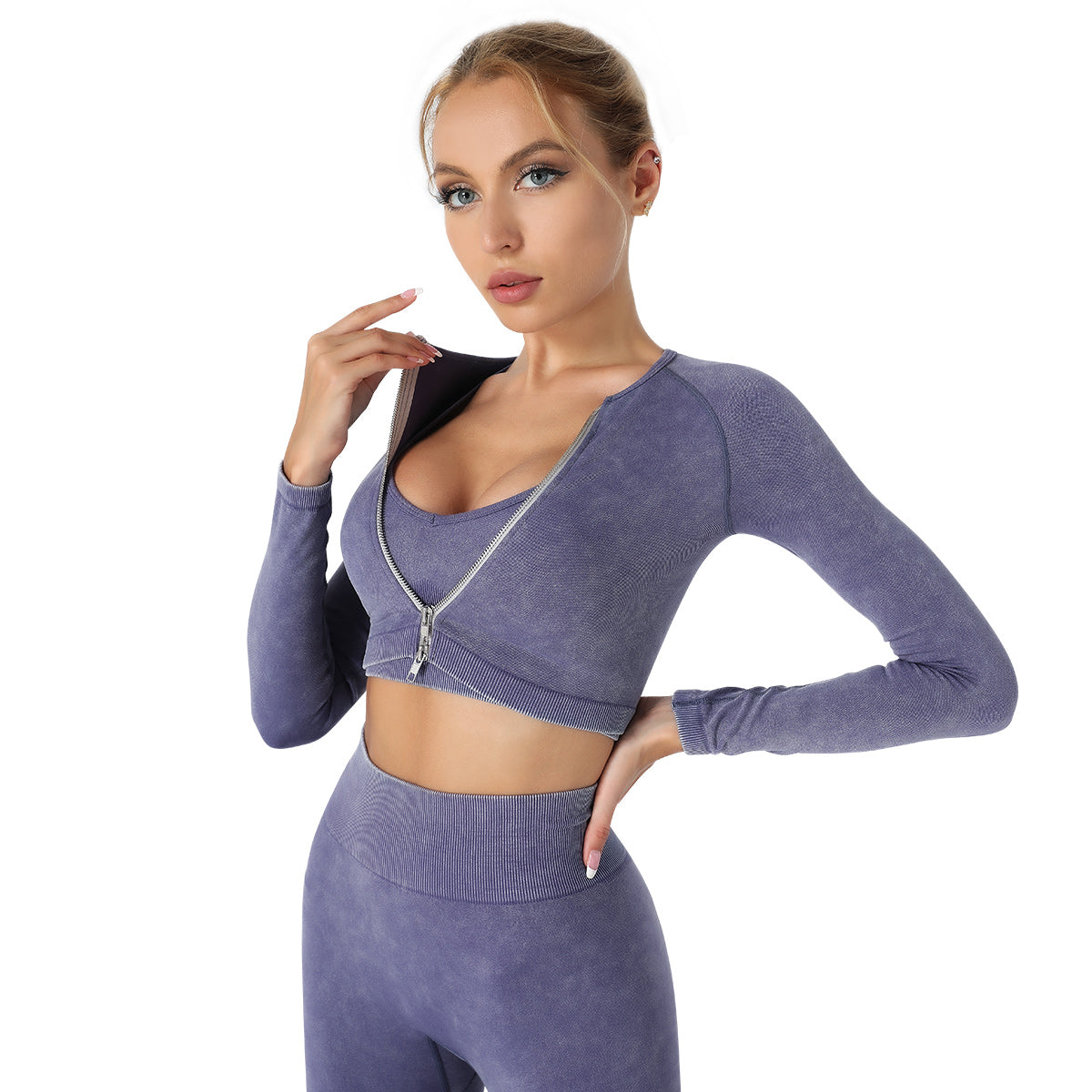 Chándal de entrenamiento para mujer de 2 piezas sin costuras