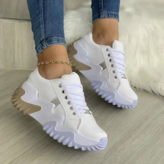 Zapatillas de plataforma informales vulcanizadas y transpirables para mujer 