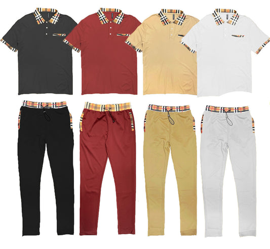 Conjunto de polo y pantalón a cuadros de Lime Milo