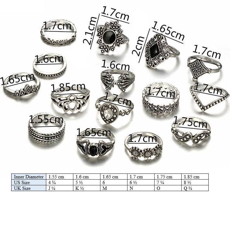 Juego de anillos de flores