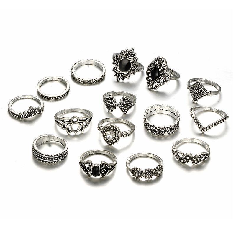 Juego de anillos de flores