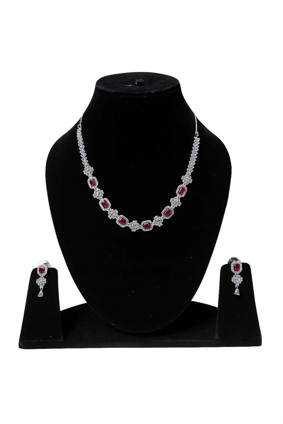 Conjunto de collar y pendientes de rubí de Pink Clytemnestra