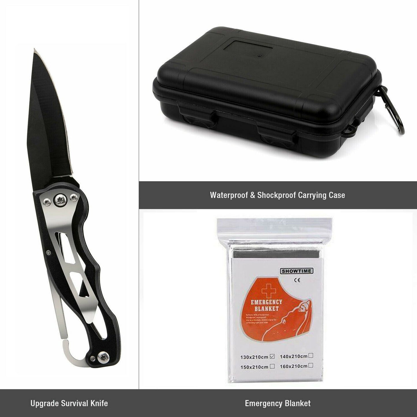 Kit de supervivencia y seguridad para emergencias al aire libre 14 en 1 para acampar
